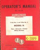 Kearney & Trecker-Milwaukee-Kearney & Trecker H, No. 3 4 5 6, Milling Machine Operator\'s Control Manual-H-Model H-No. 3-No. 4-01